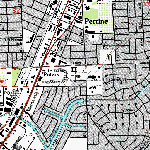 Topographic Map of Bel Aire Park, FL