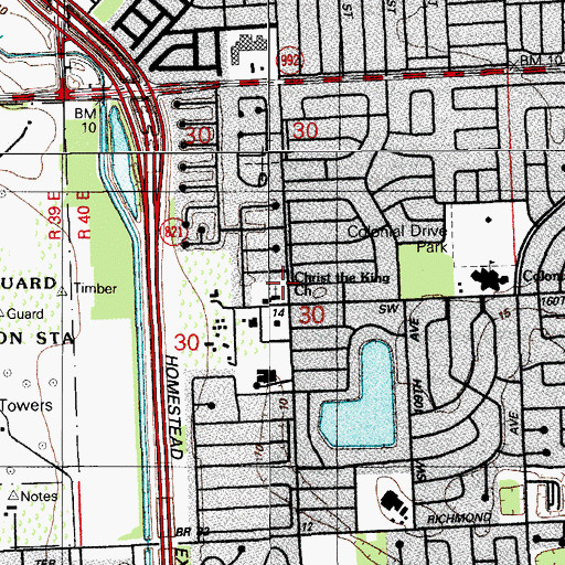 Topographic Map of Christ the King Church, FL