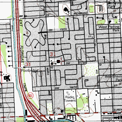 Topographic Map of Upper Room Church, FL