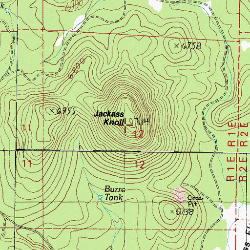 Topographic Map of Jackass Knoll, AZ
