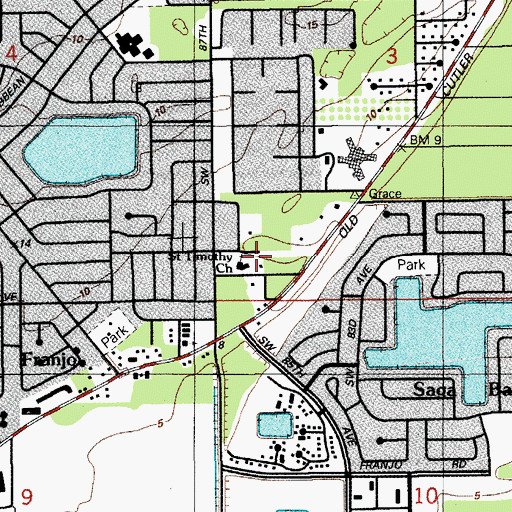 Topographic Map of Saint Timothy Church, FL