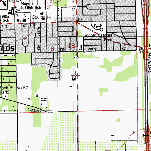 Topographic Map of Church of Christ-Goulds, FL