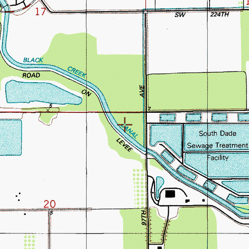 Topographic Map of Black Creek Canal C-1, FL