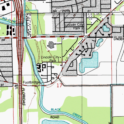 Topographic Map of Lincoln City Park Number 1, FL
