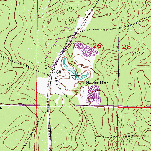 Topographic Map of Holder Mine, FL