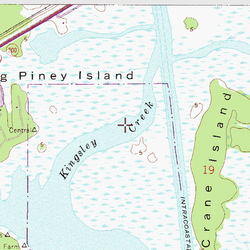 Topographic Map of Kingsley Creek, FL