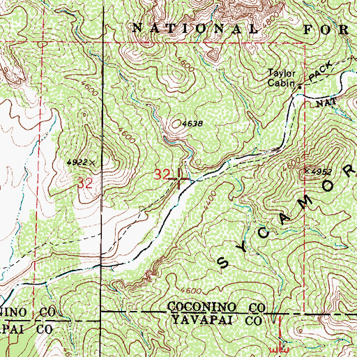 Topographic Map of Jacks Canyon, AZ