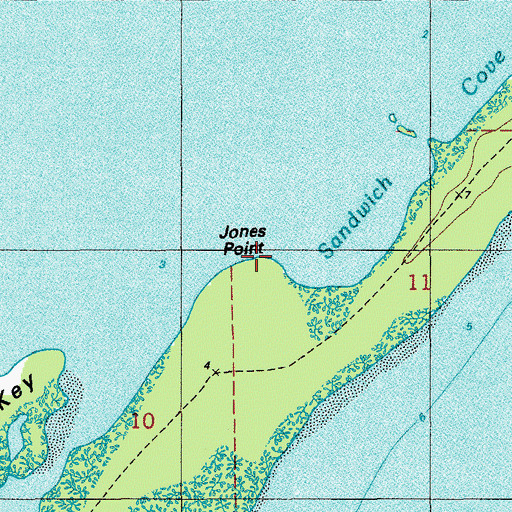 Topographic Map of Jones Point, FL