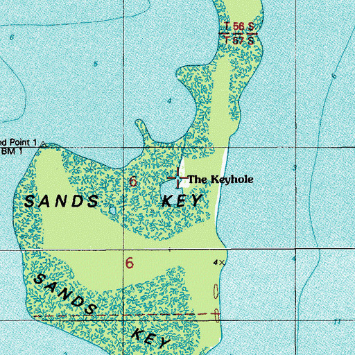 Topographic Map of The Keyhole, FL