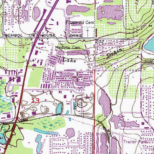 Topographic Map of Highland Lake, FL