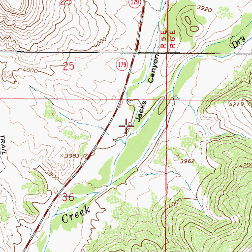 Topographic Map of Jacks Canyon, AZ