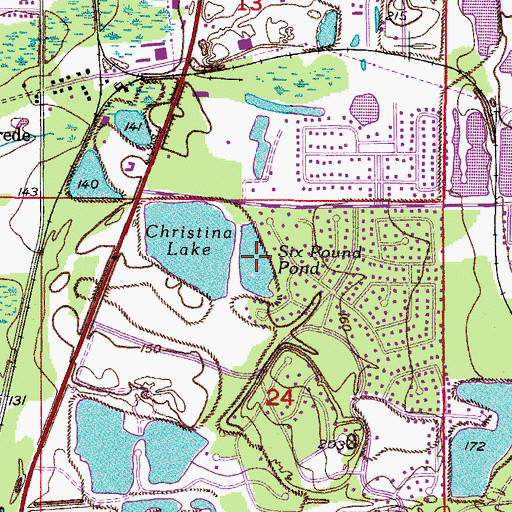 Topographic Map of Six Pound Pond, FL