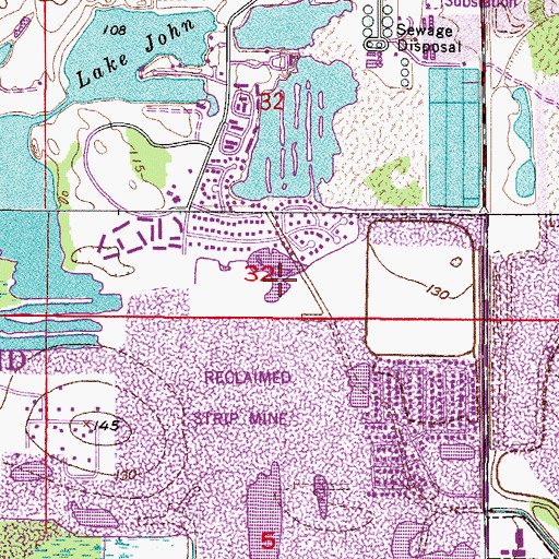 Topographic Map of Wood Lake, FL