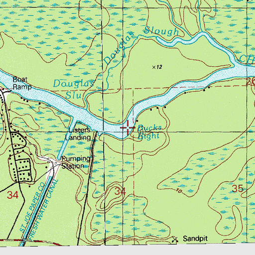 Topographic Map of Bucks Bight, FL