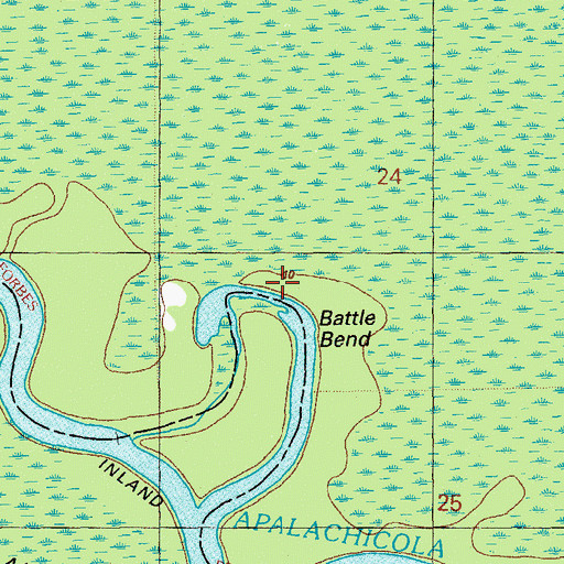 Topographic Map of Battle Bend, FL