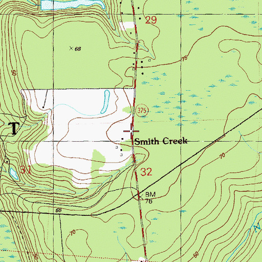 Topographic Map of Smith Creek, FL