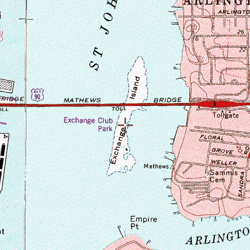 Topographic Map of Exchange Club Park, FL