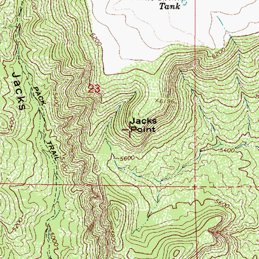 Topographic Map of Jacks Point, AZ