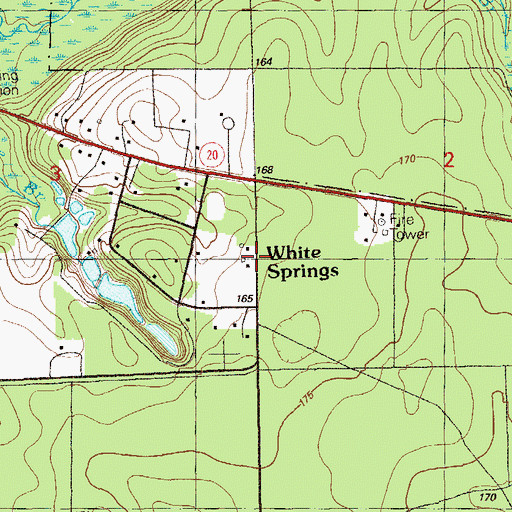 Topographic Map of White Springs, FL