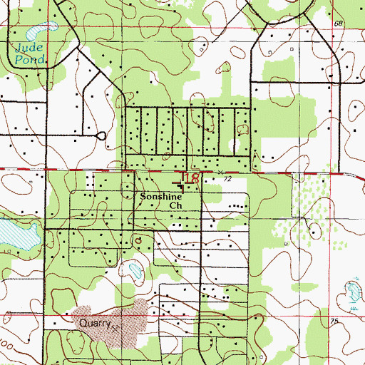 Topographic Map of Sonshine Baptist Church (historical), FL