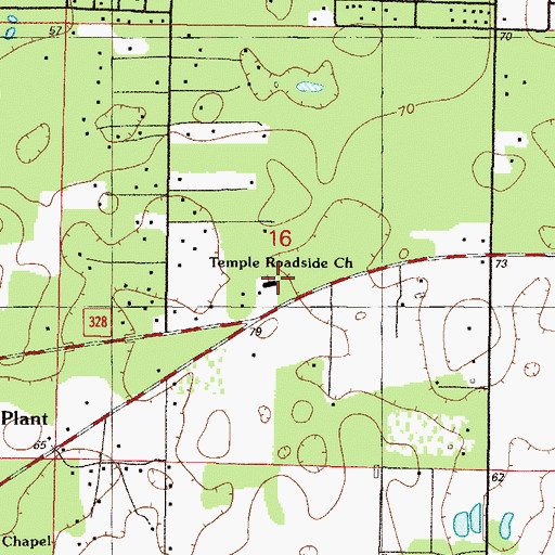Topographic Map of Countryside Baptist Church, FL