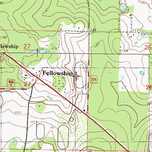 Topographic Map of West Marion Baptist Church, FL