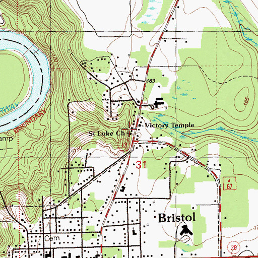Topographic Map of Saint Luke Church, FL