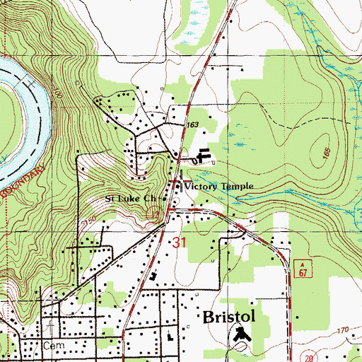Topographic Map of Victory Temple, FL