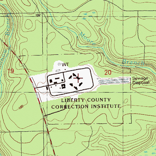 Topographic Map of Liberty County Correctional Institute, FL