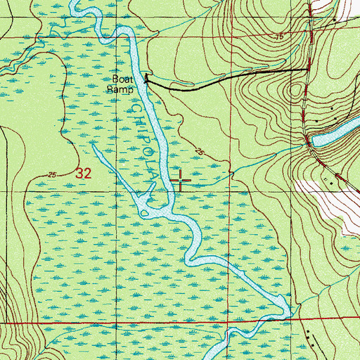 Topographic Map of Mill Creek, FL