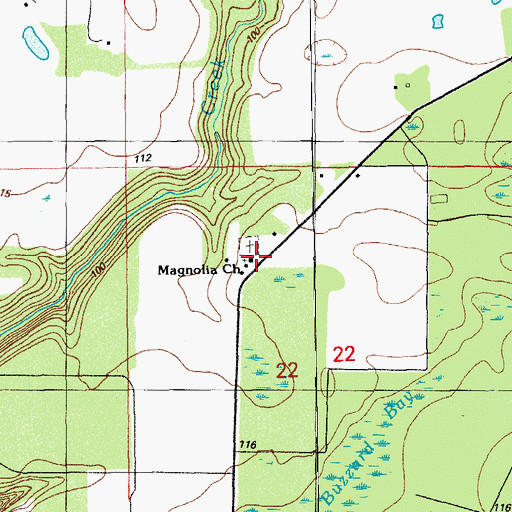 Topographic Map of Magnolia Church, FL