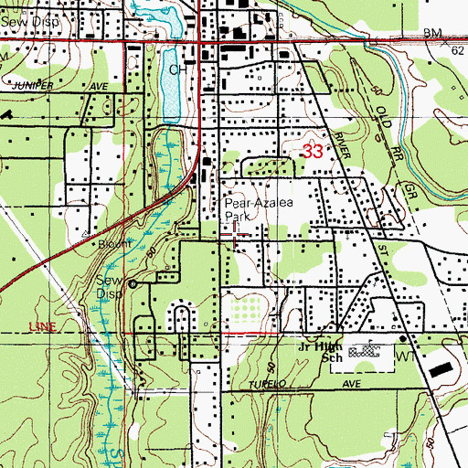 Topographic Map of Pear-Azalea Park, FL
