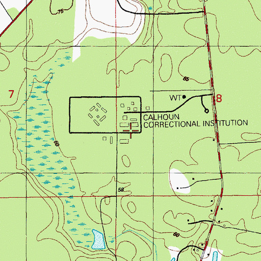 Topographic Map of Calhoun Correctional Institution, FL