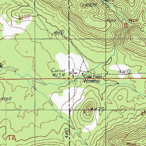 Topographic Map of Coal Field Windmill, AZ