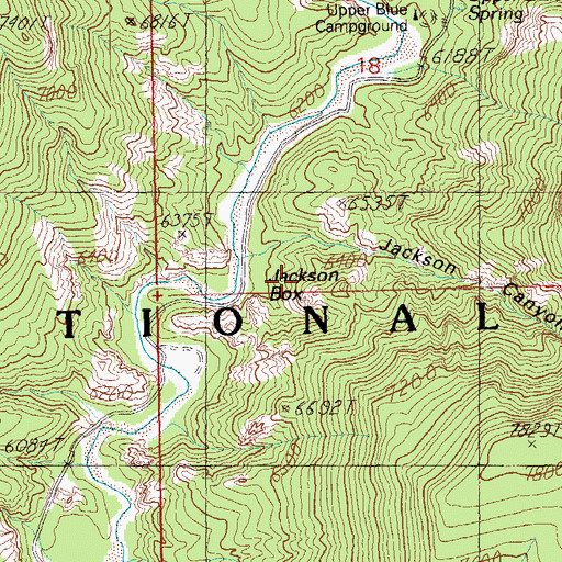Topographic Map of Jackson Box, AZ