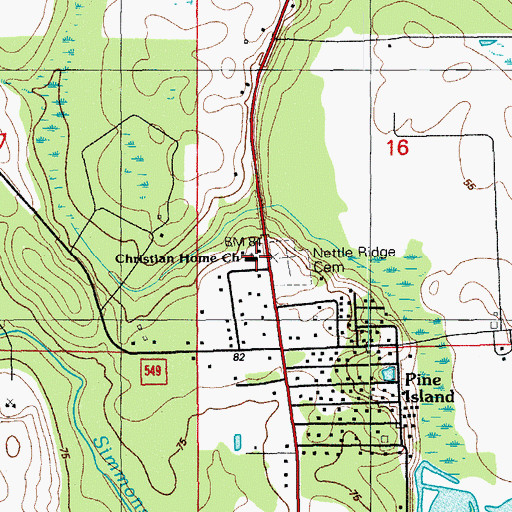 Topographic Map of Christian Home Church, FL