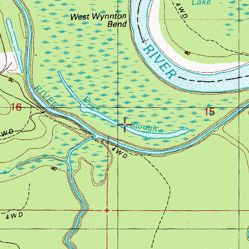 Topographic Map of Duck Slough, FL