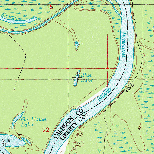 Topographic Map of Blue Lake, FL