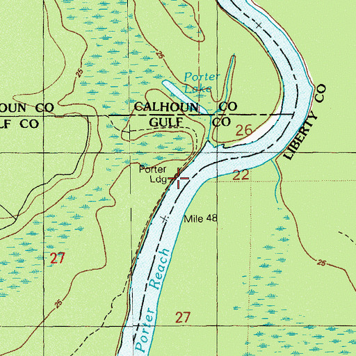 Topographic Map of Porter Landing, FL