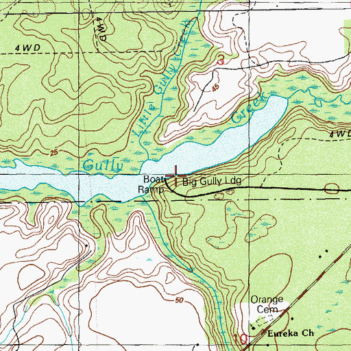 Topographic Map of Big Gully Landing, FL