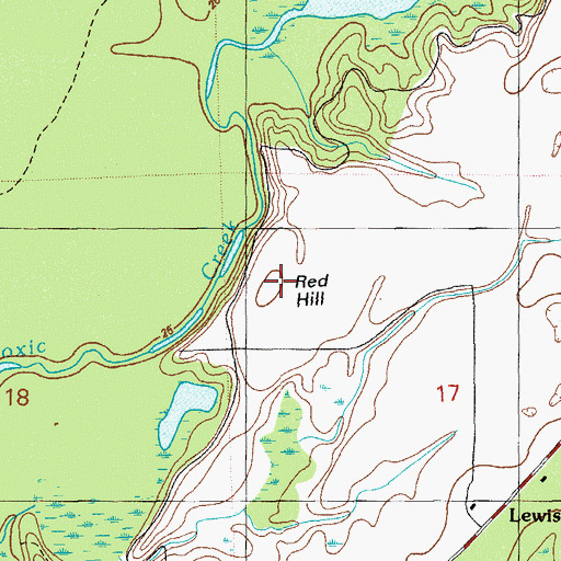 Topographic Map of Red Hill, FL
