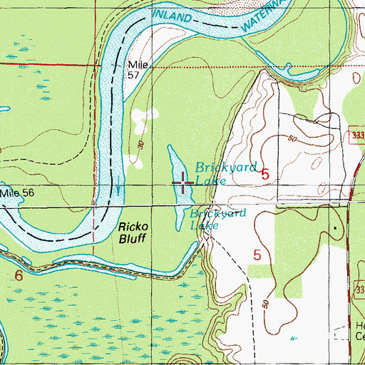 Topographic Map of Brickyard Lake, FL