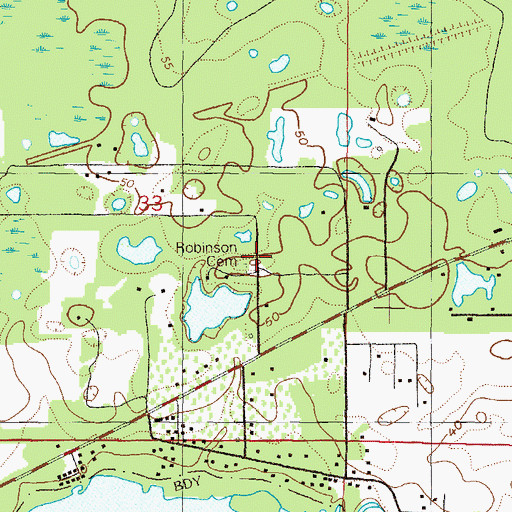 Topographic Map of Robinson Cemetery, FL