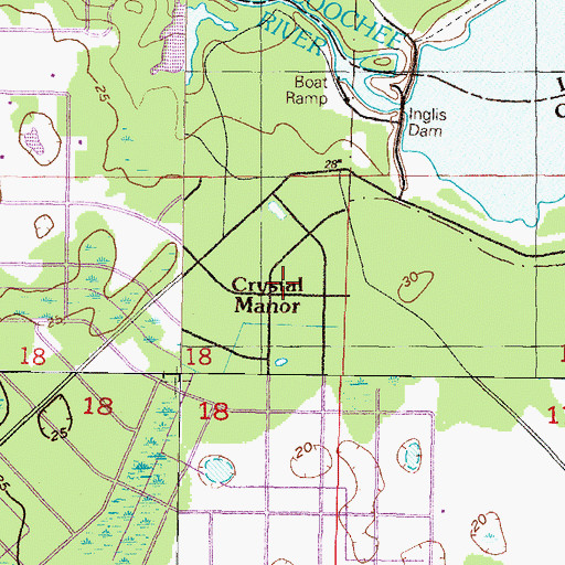 Topographic Map of Crystal Manor, FL