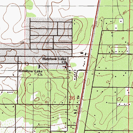 Topographic Map of Rainbow Lakes United Methodist Church, FL