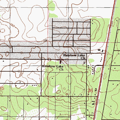 Topographic Map of Rainbow Lake Baptist Church (historical), FL