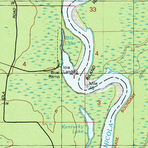 Topographic Map of Iola Lake, FL