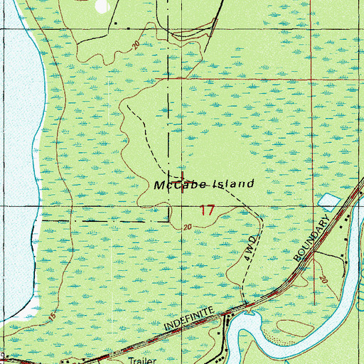 Topographic Map of McCabe Island, FL