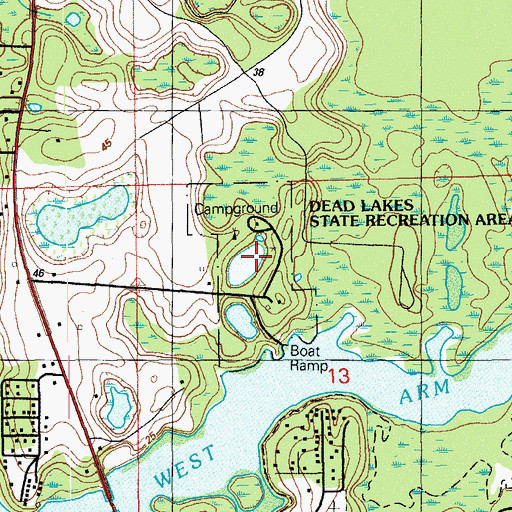 Topographic Map of Dead Lakes State Park, FL