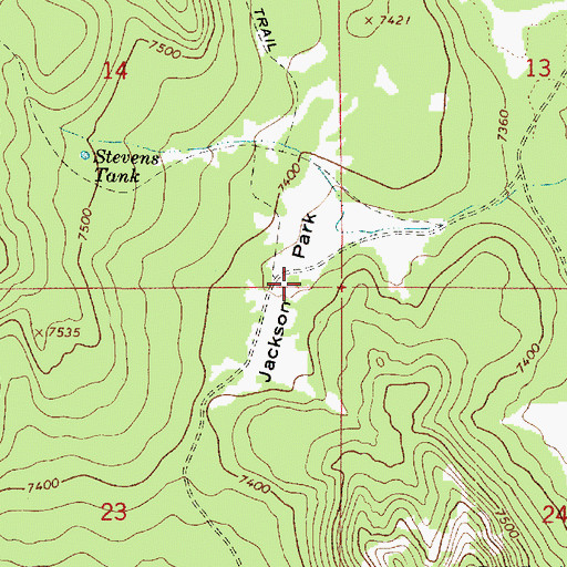 Topographic Map of Jackson Park, AZ